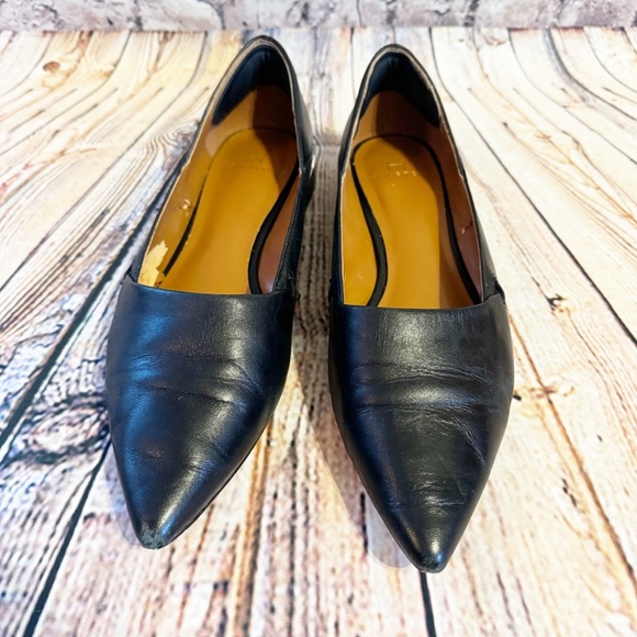 Halston | black leather pointed toe flats 7.5 - Picture 3 of 14